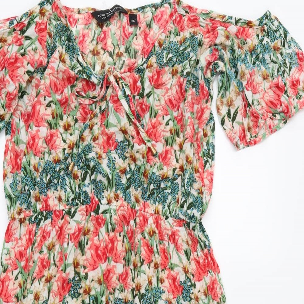 Dorothy Perkins Womens Pink Floral  Fit & Flare  Size 10