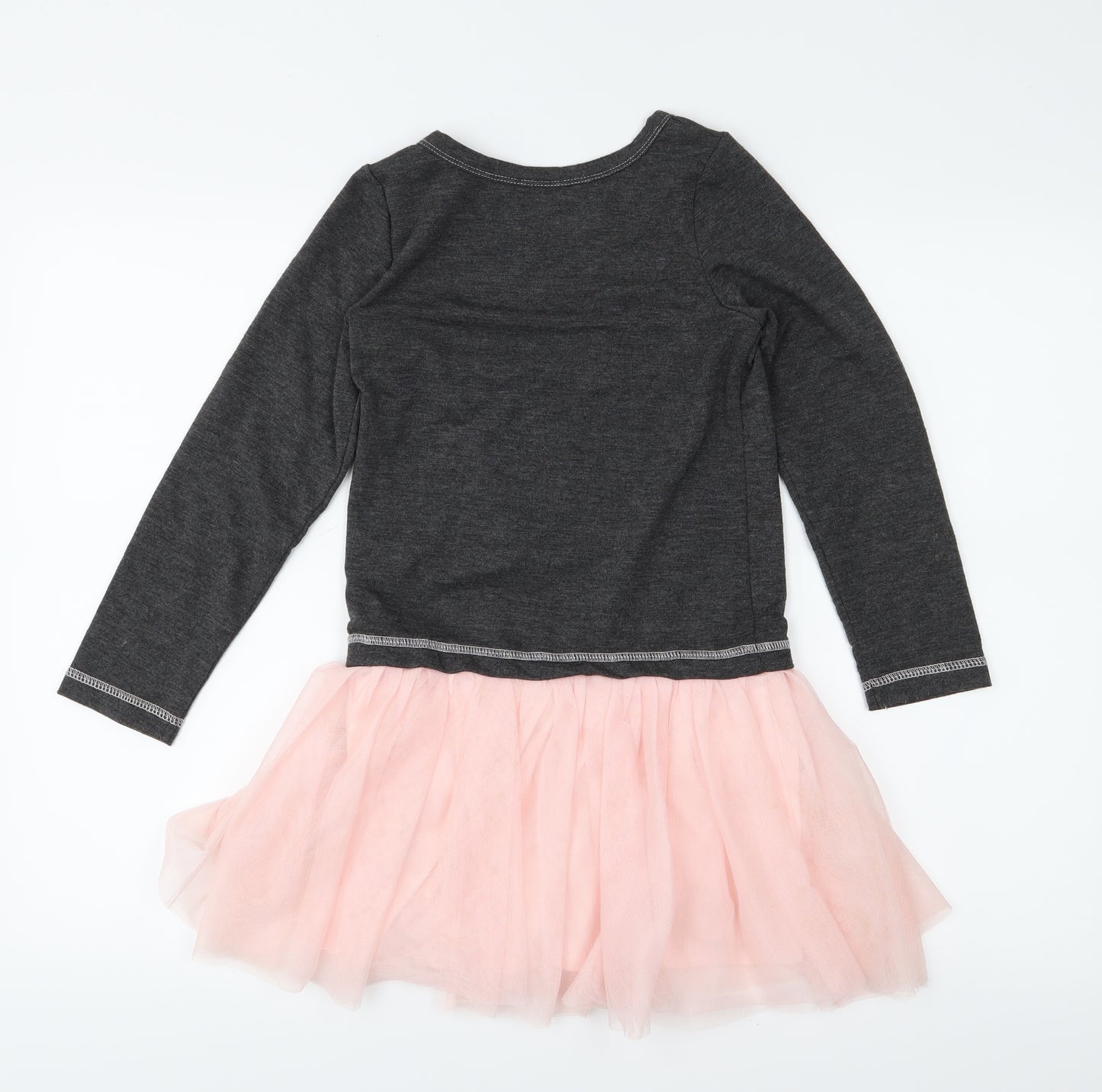 Pink & Violet Girls Grey  Jersey Fit & Flare  Size 8 Years