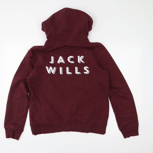 Jack Wills Womens Purple  Jersey Pullover Hoodie Size 12