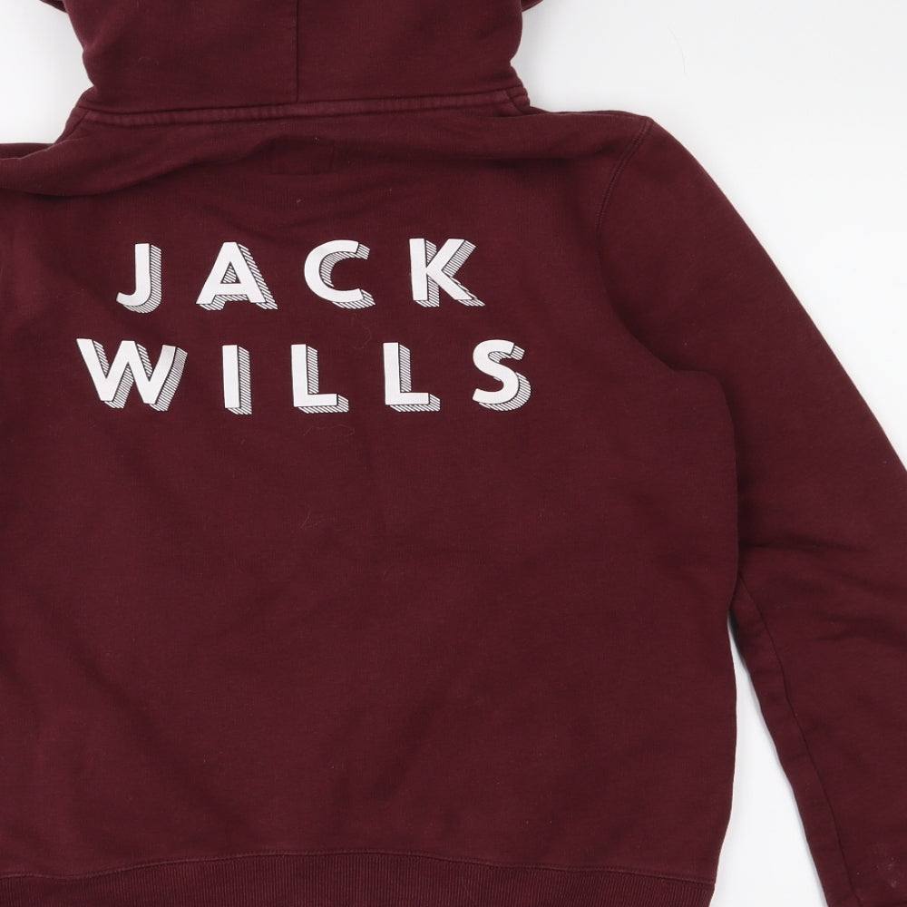 Jack Wills Womens Purple  Jersey Pullover Hoodie Size 12
