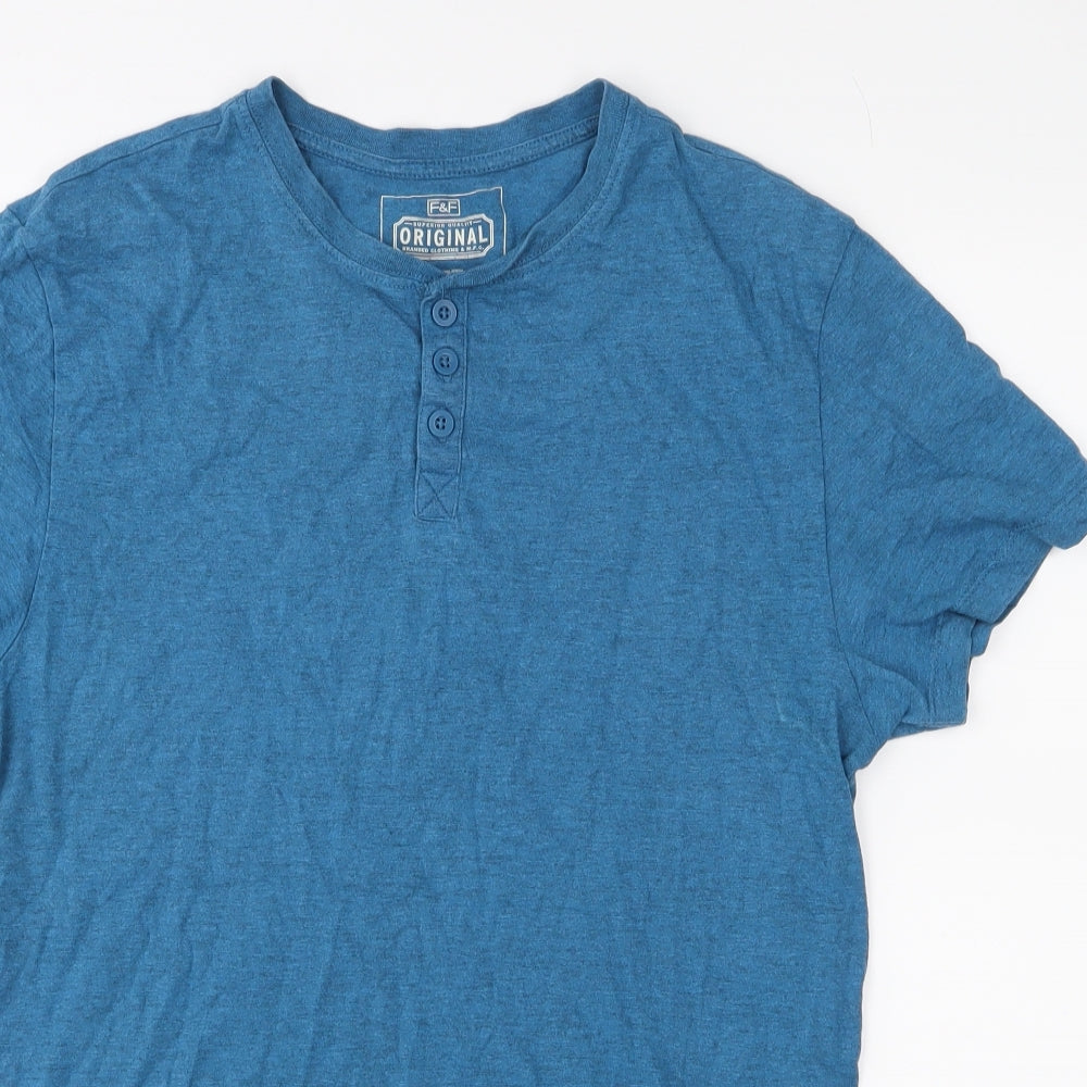 F&F Mens Blue  Jersey  T-Shirt Size XS
