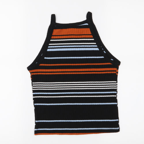 New Look Girls Black Striped  Basic Tank Size 14-15 Years
