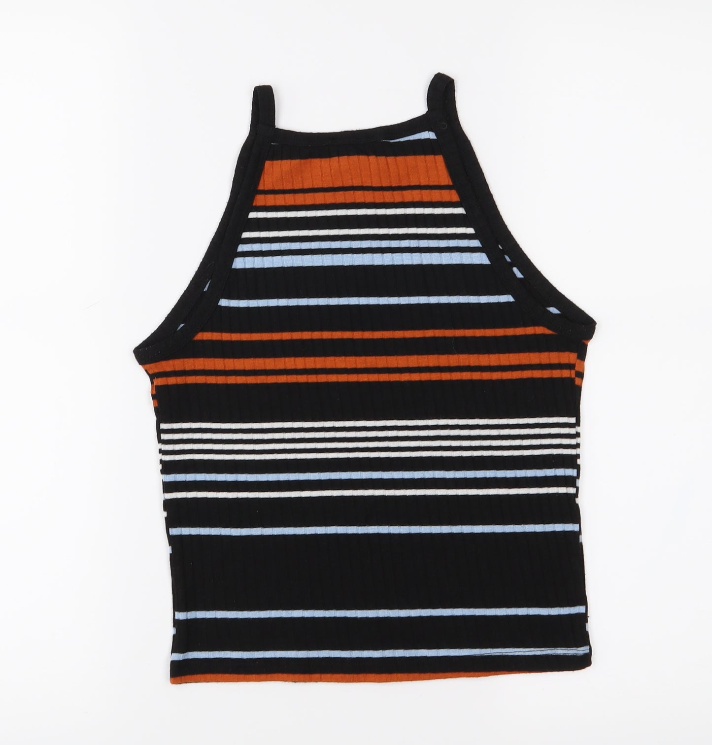 New Look Girls Black Striped  Basic Tank Size 14-15 Years