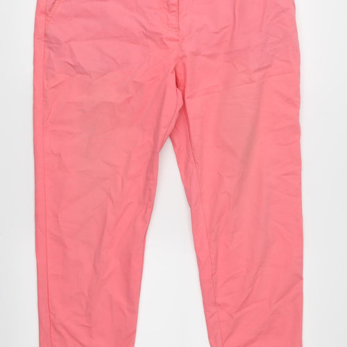 Crew Clothing Womens Pink   Cropped Trousers Size 14 L25 in