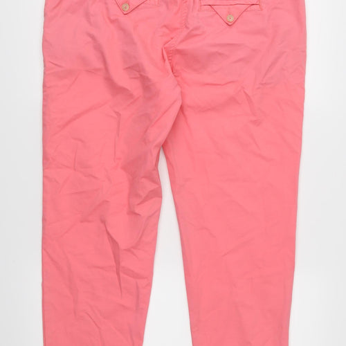 Crew Clothing Womens Pink   Cropped Trousers Size 14 L25 in