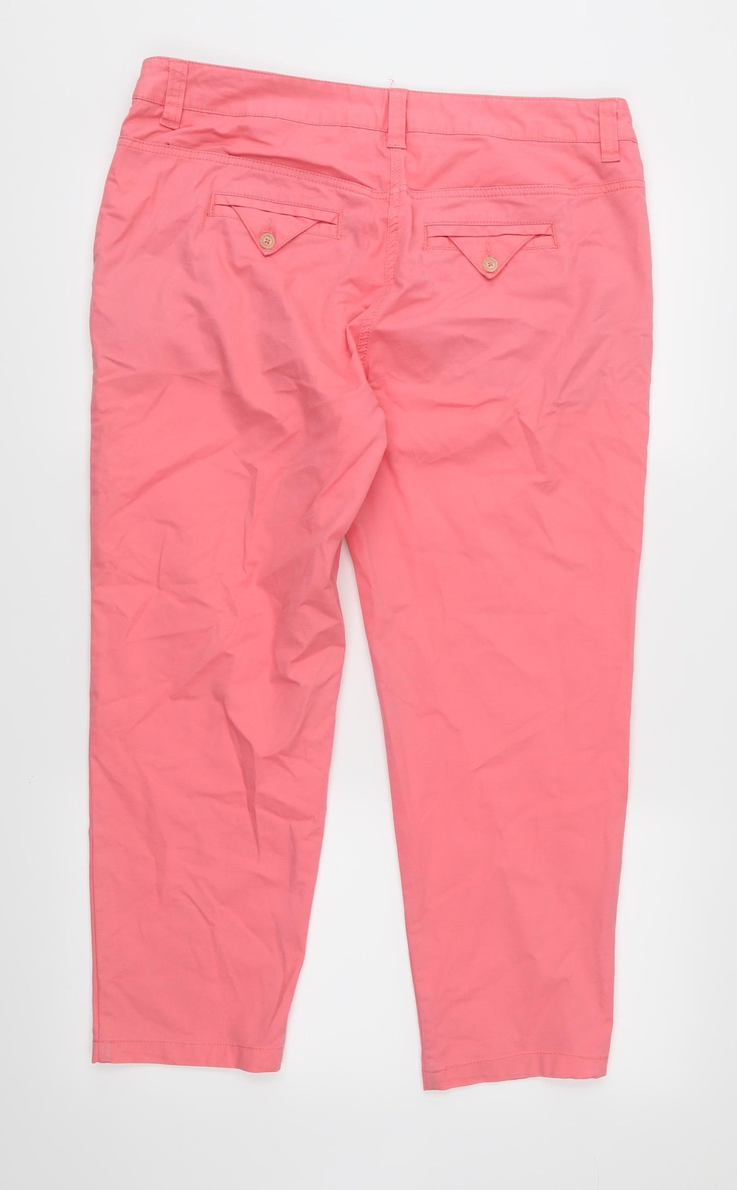 Crew Clothing Womens Pink   Cropped Trousers Size 14 L25 in