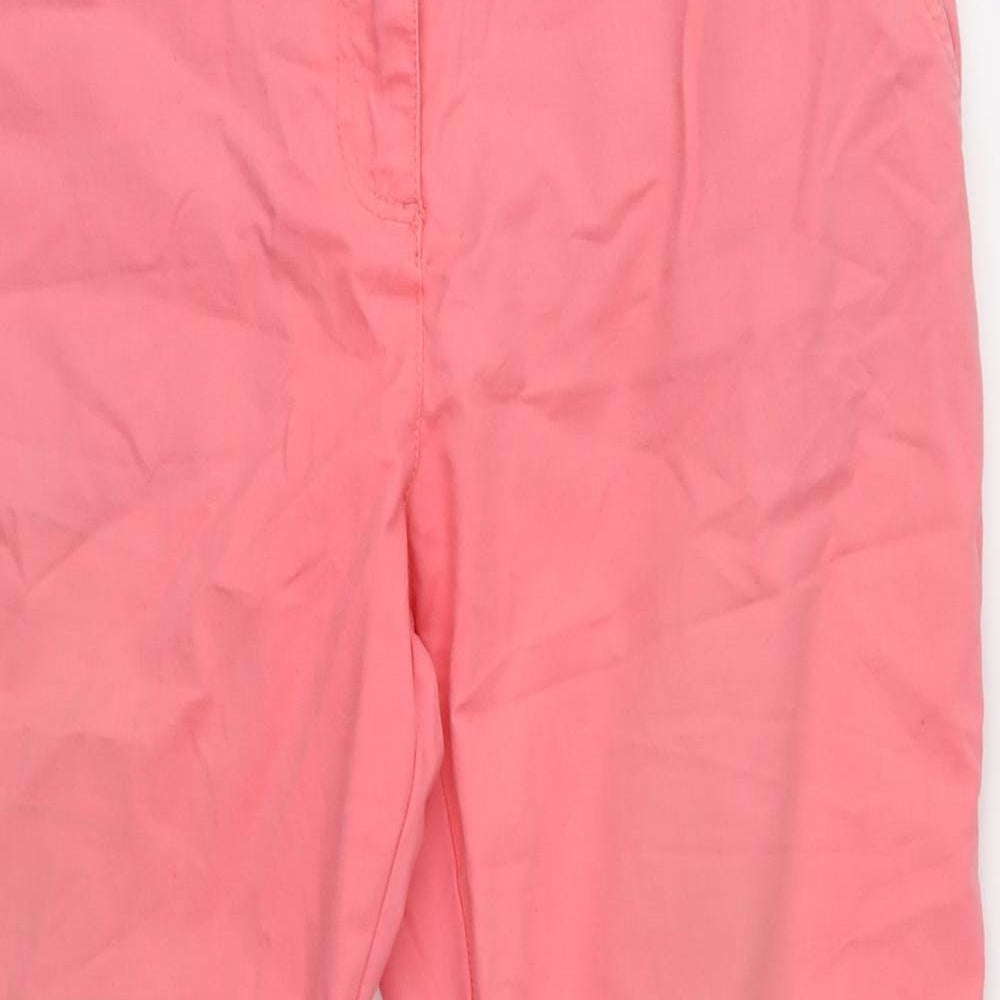 Crew Clothing Womens Pink   Cropped Trousers Size 14 L25 in