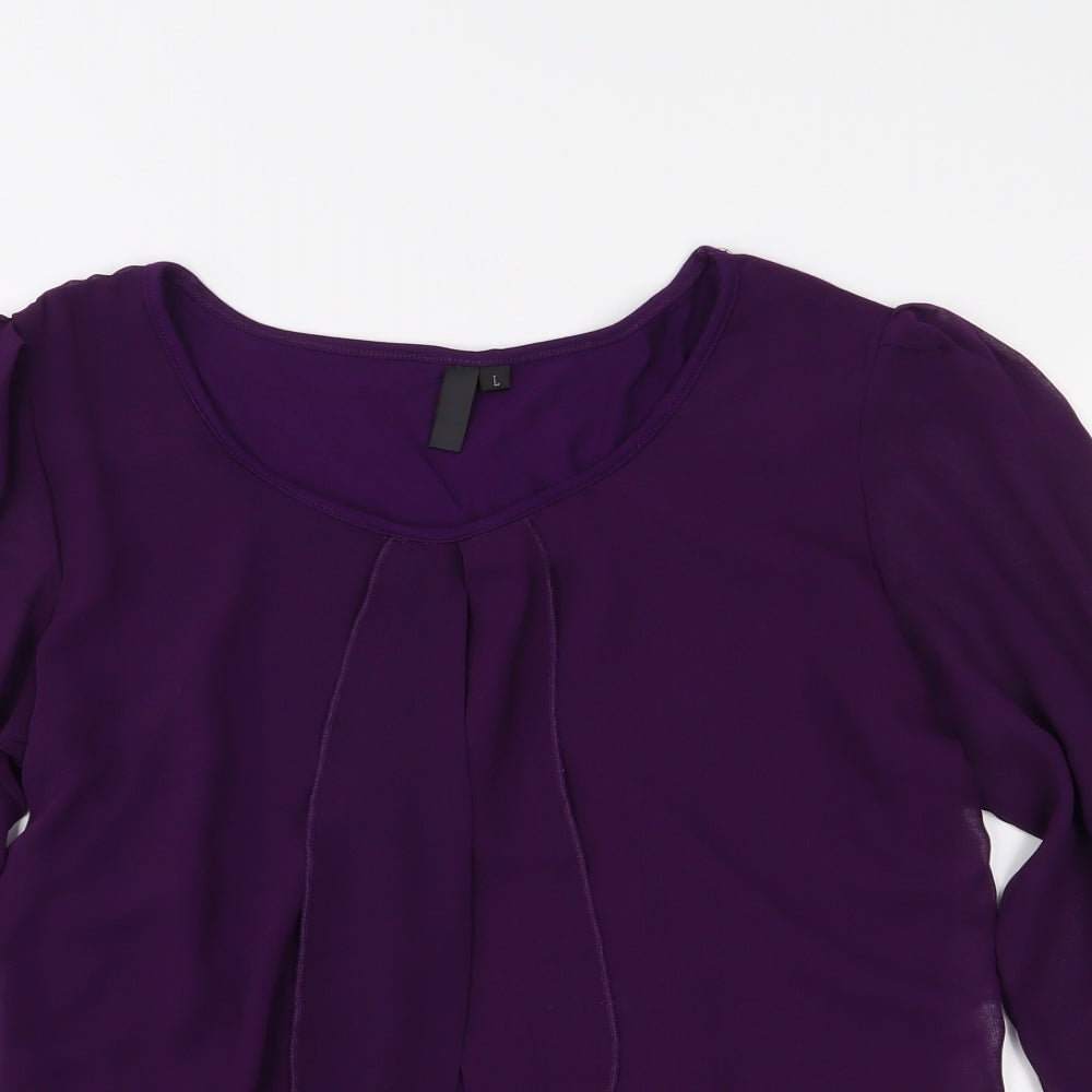 Preworn Womens Purple   Basic Blouse Size L