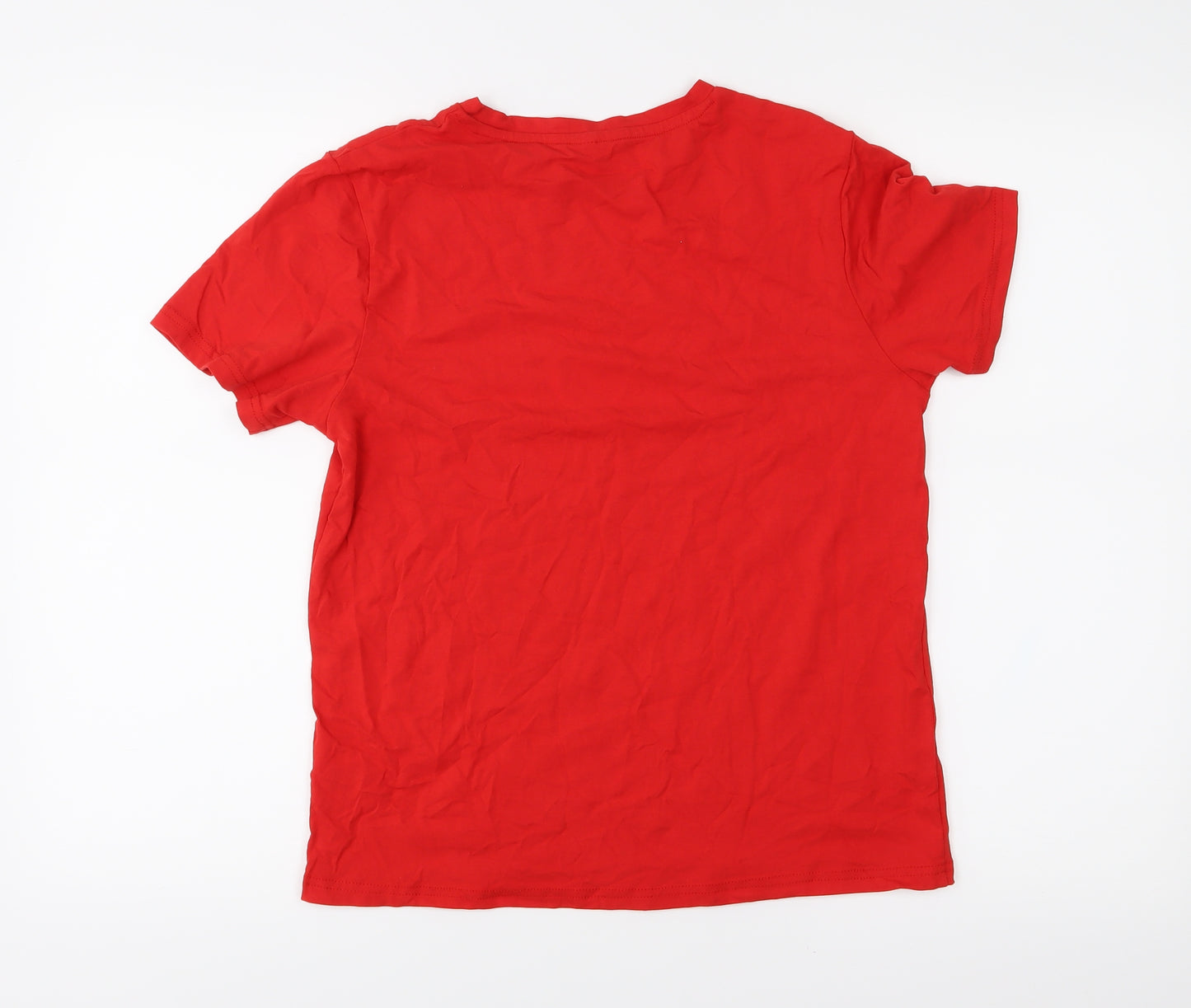 Preworn Womens Red  Jersey Basic T-Shirt Size S
