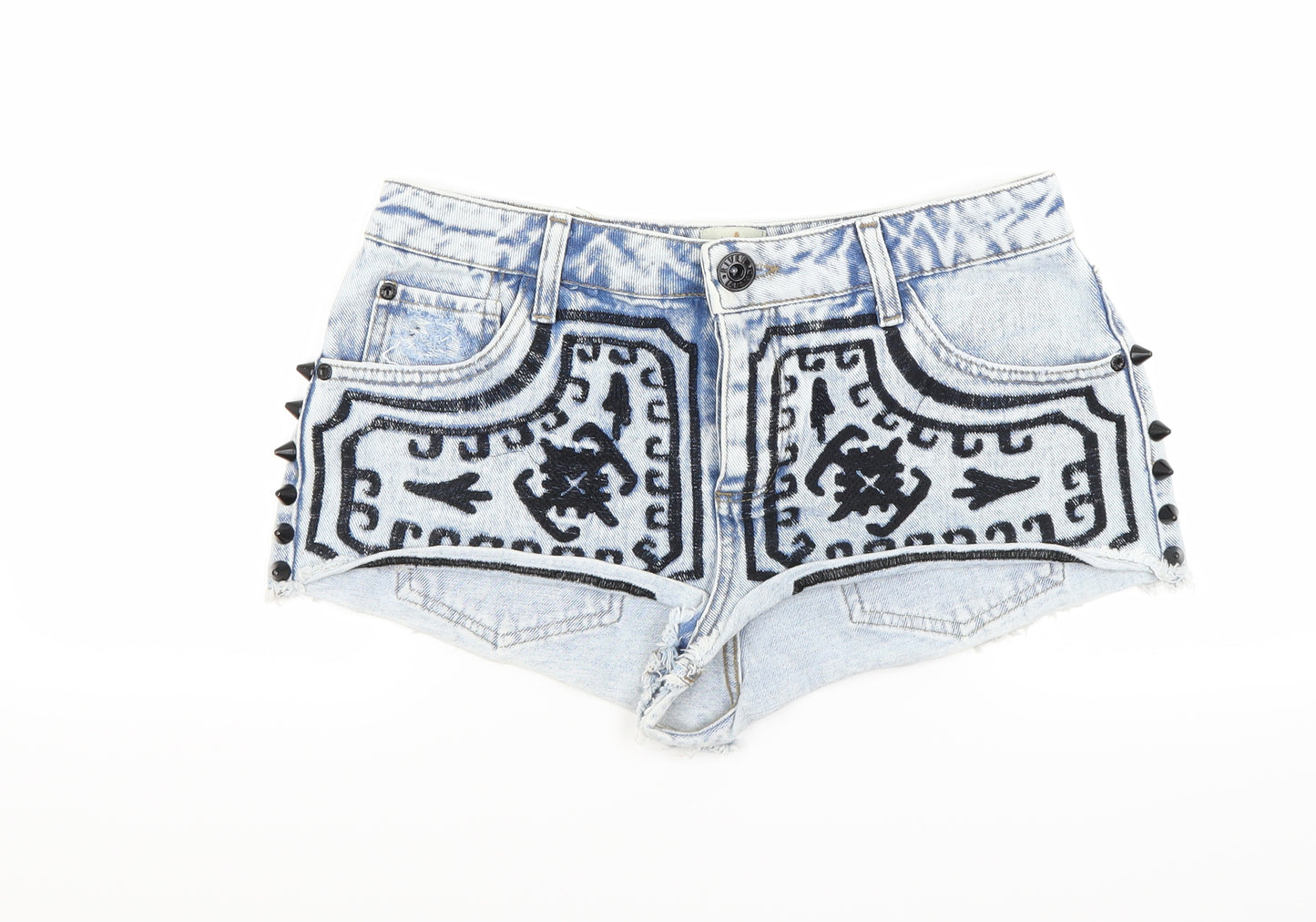 River Island Womens Blue  Denim Cut-Off Shorts Size 12
