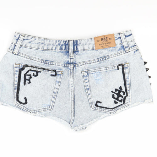 River Island Womens Blue  Denim Cut-Off Shorts Size 12