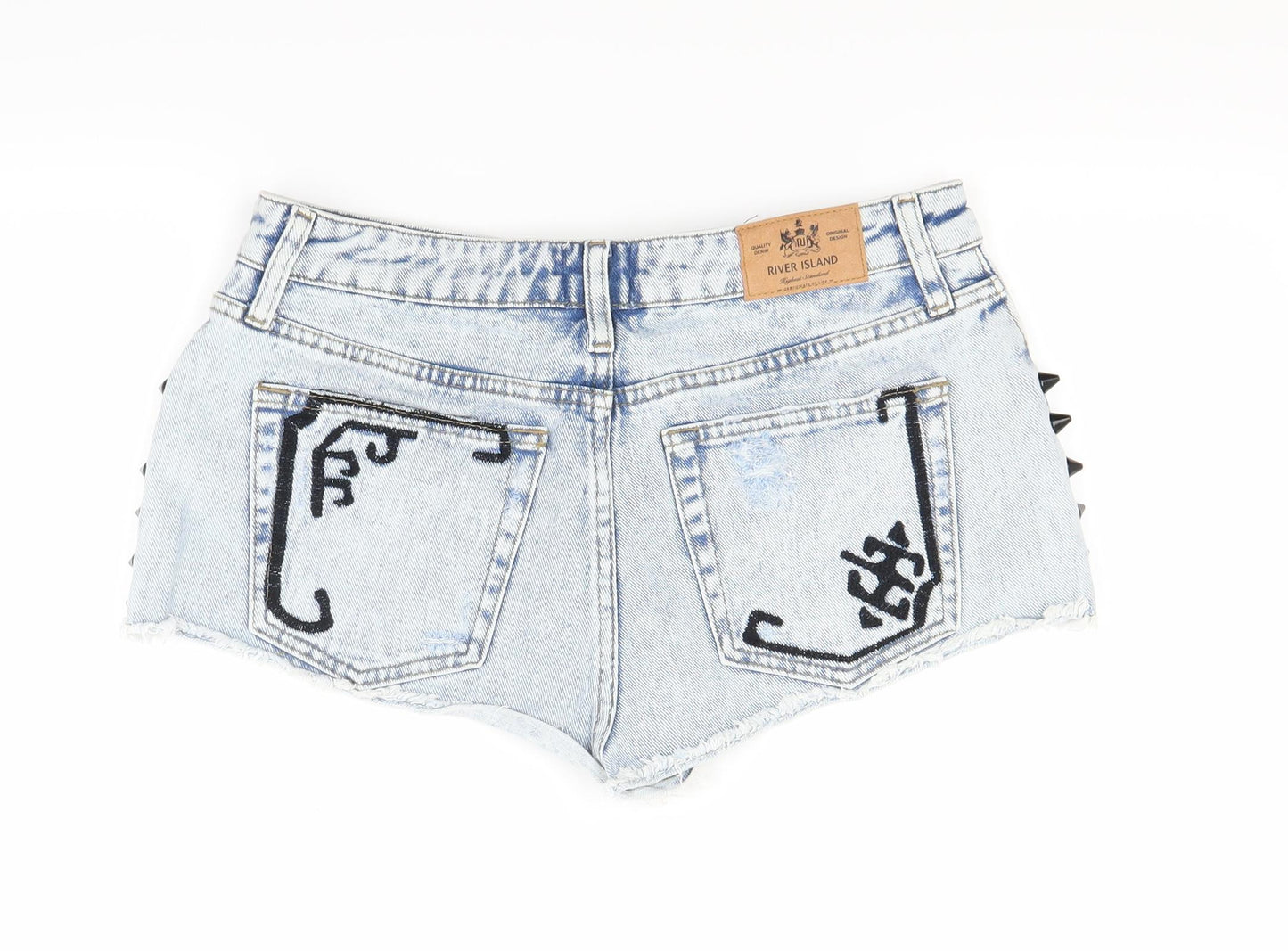 River Island Womens Blue  Denim Cut-Off Shorts Size 12