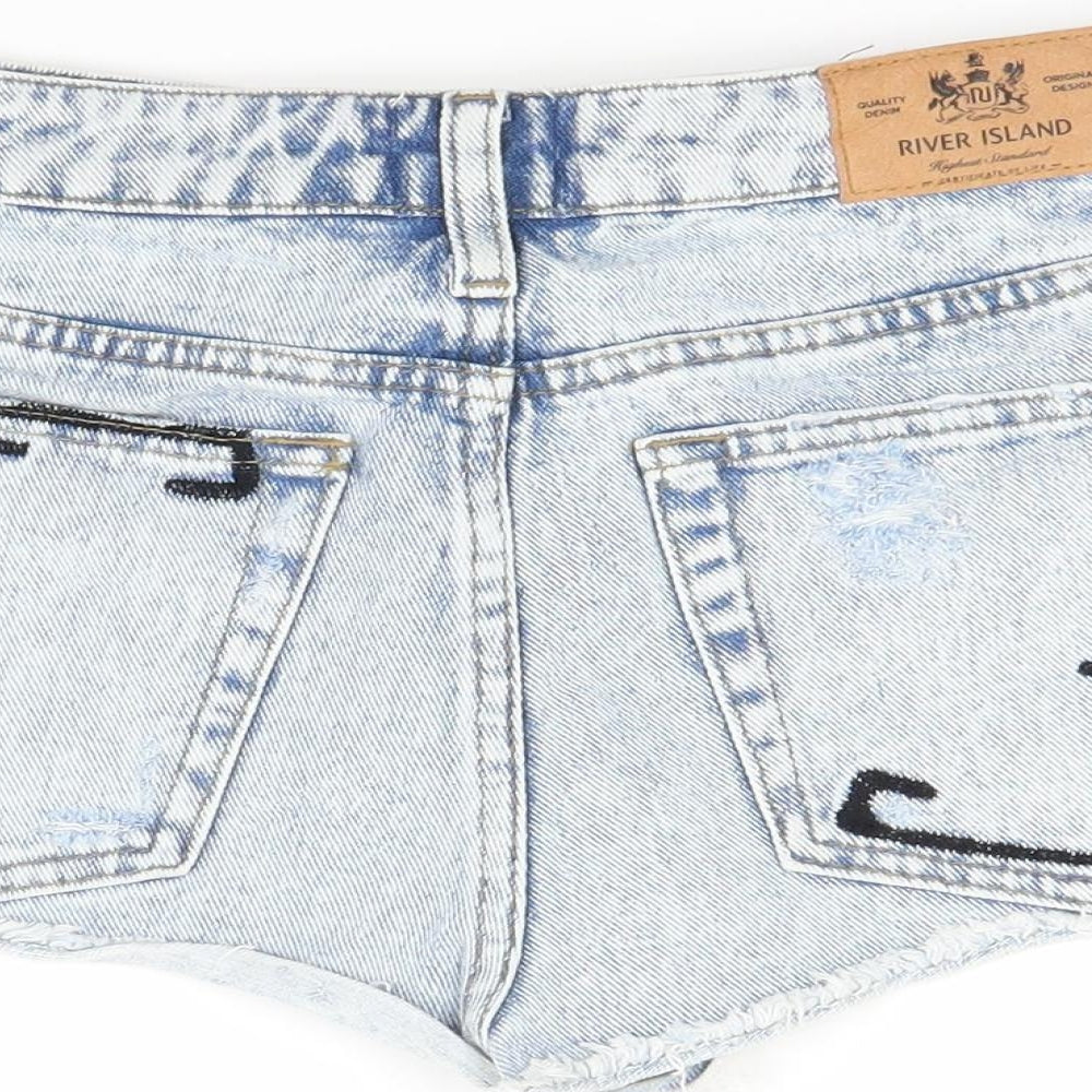 River Island Womens Blue  Denim Cut-Off Shorts Size 12