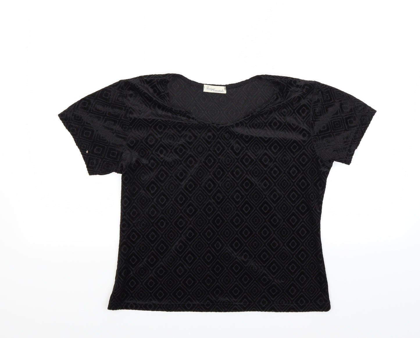 Design Essentials Womens Black   Basic T-Shirt Size 14