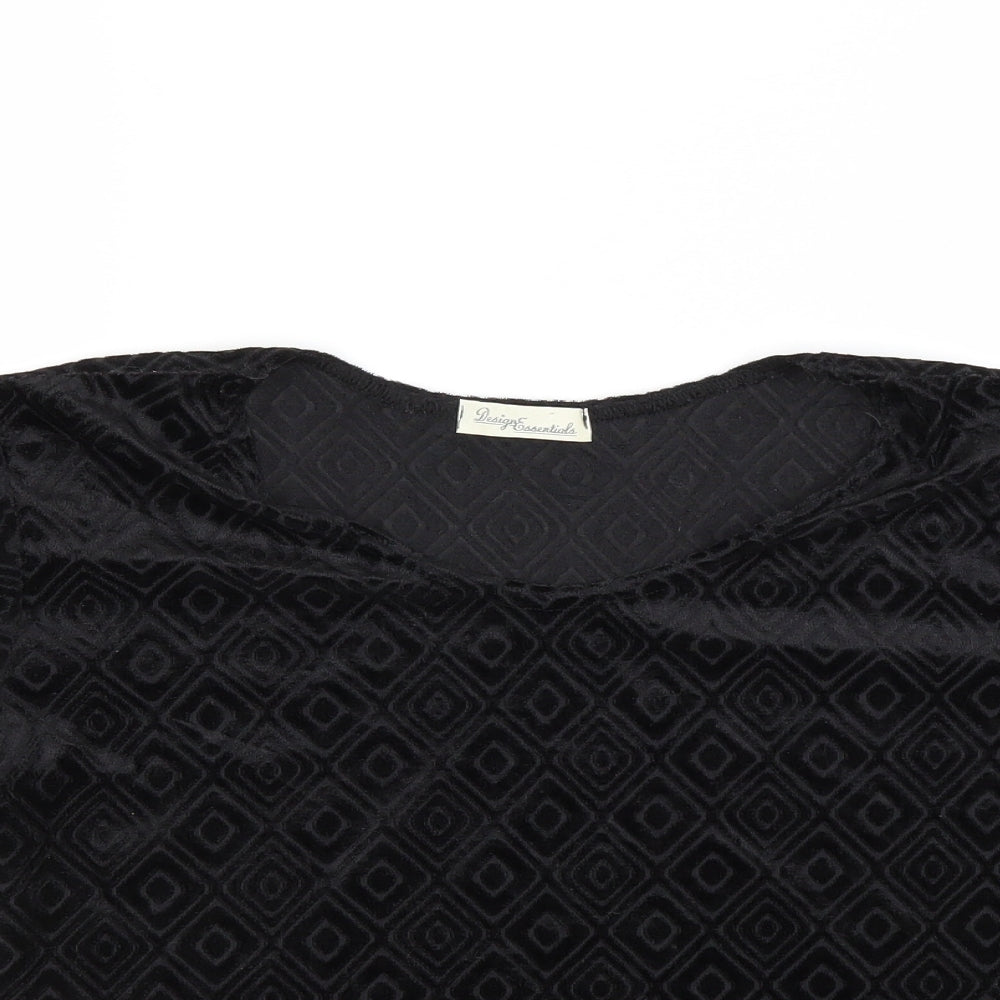 Design Essentials Womens Black   Basic T-Shirt Size 14