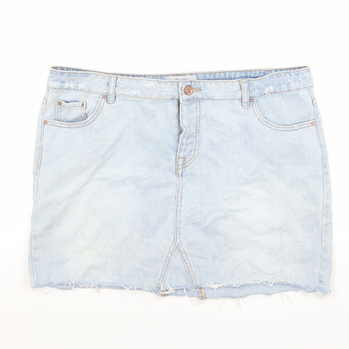New Look Womens Blue  Denim Mini Skirt Size 16