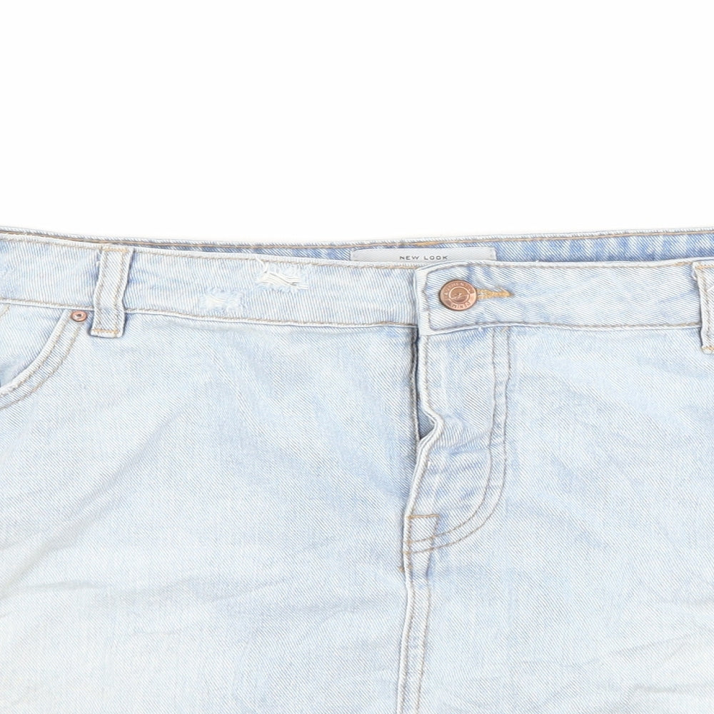 New Look Womens Blue  Denim Mini Skirt Size 16