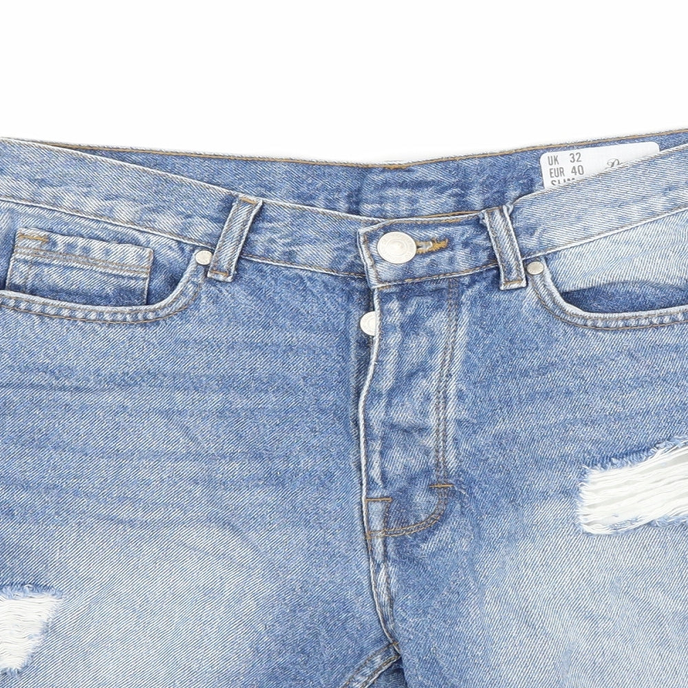 Primark Mens Blue  Denim Chino Shorts Size 32