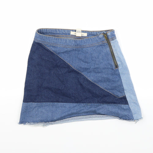 Life In progress Womens Blue  Denim Mini Skirt Size XS
