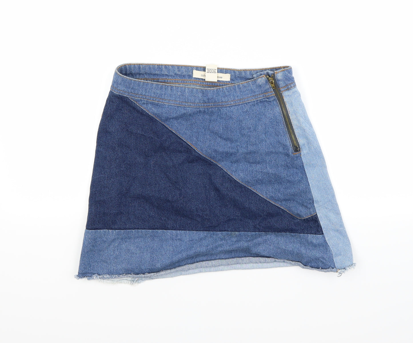 Life In progress Womens Blue  Denim Mini Skirt Size XS