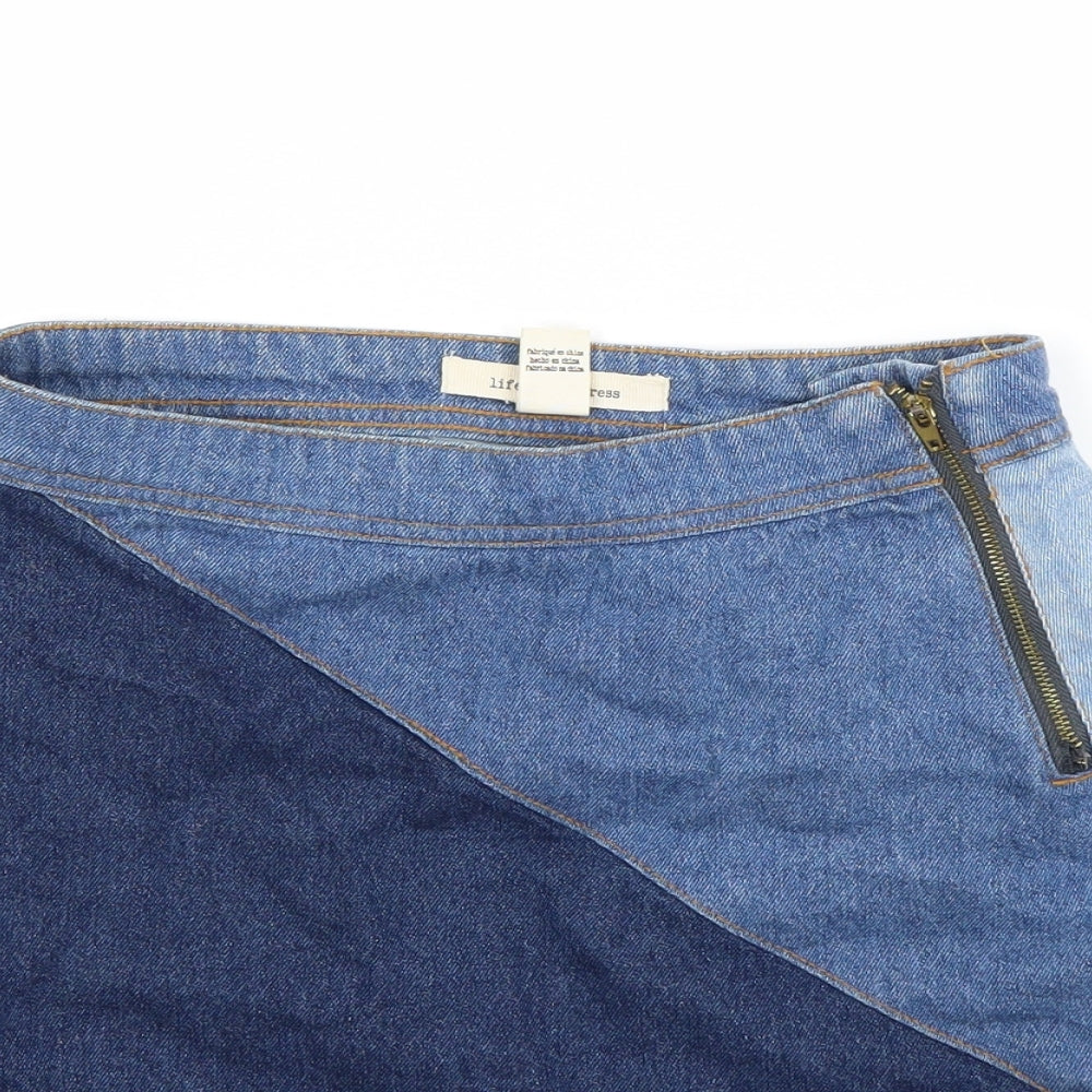 Life In progress Womens Blue  Denim Mini Skirt Size XS