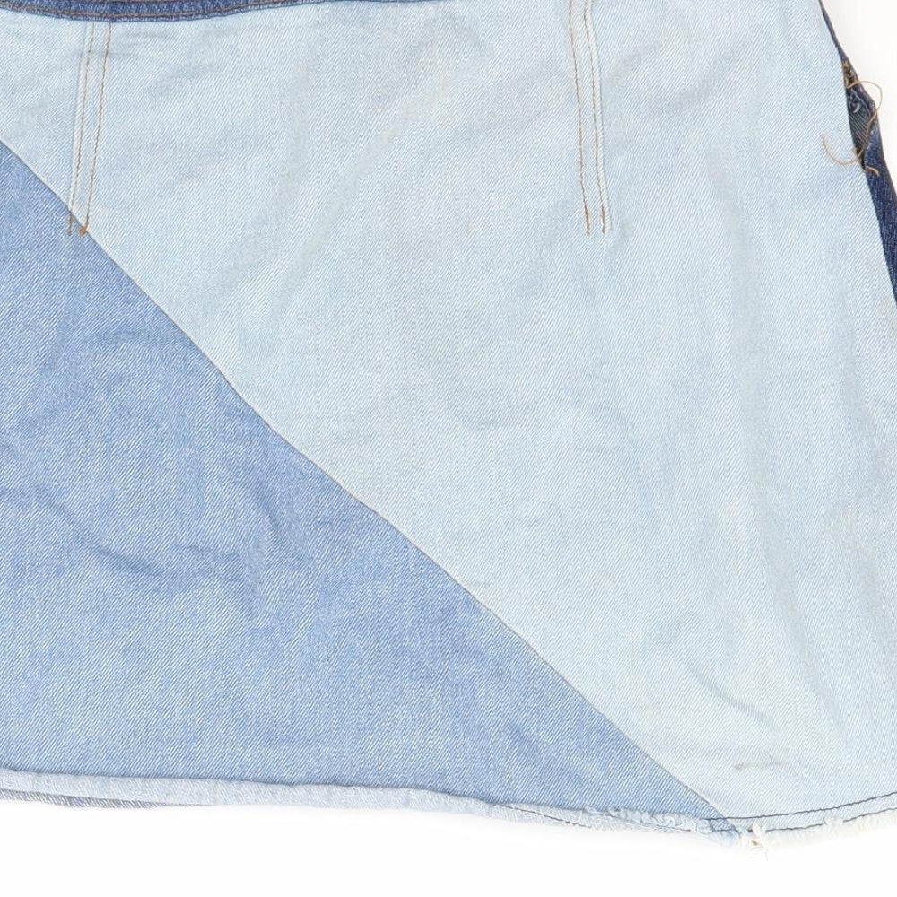 Life In progress Womens Blue  Denim Mini Skirt Size XS