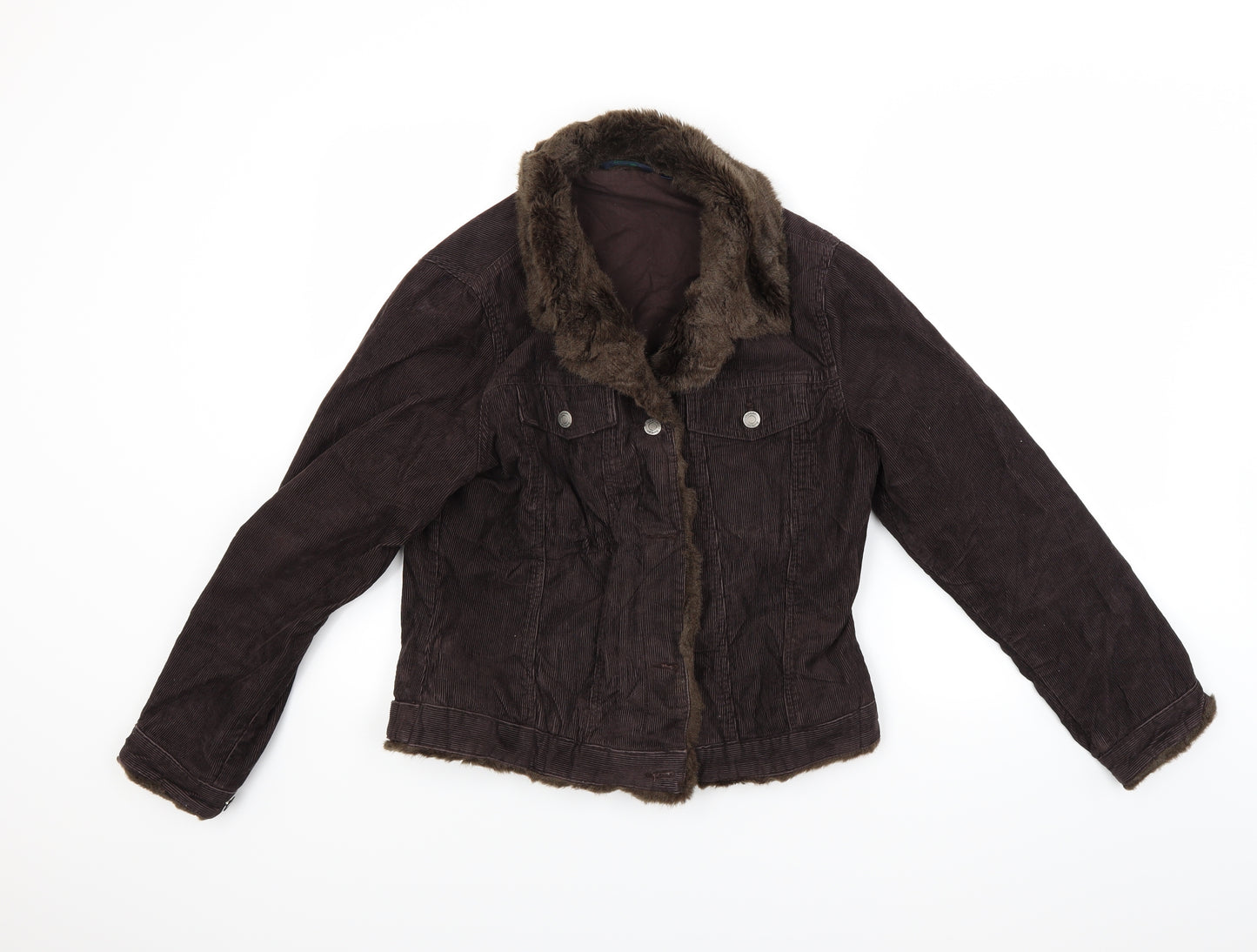 Boden Womens Brown  Corduroy Jacket Coat Size 12