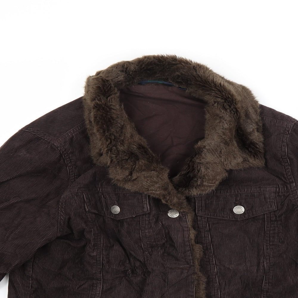 Boden Womens Brown  Corduroy Jacket Coat Size 12