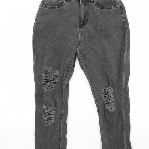 Noisy may Womens Black  Denim Tapered Jeans Size 10 L28 in