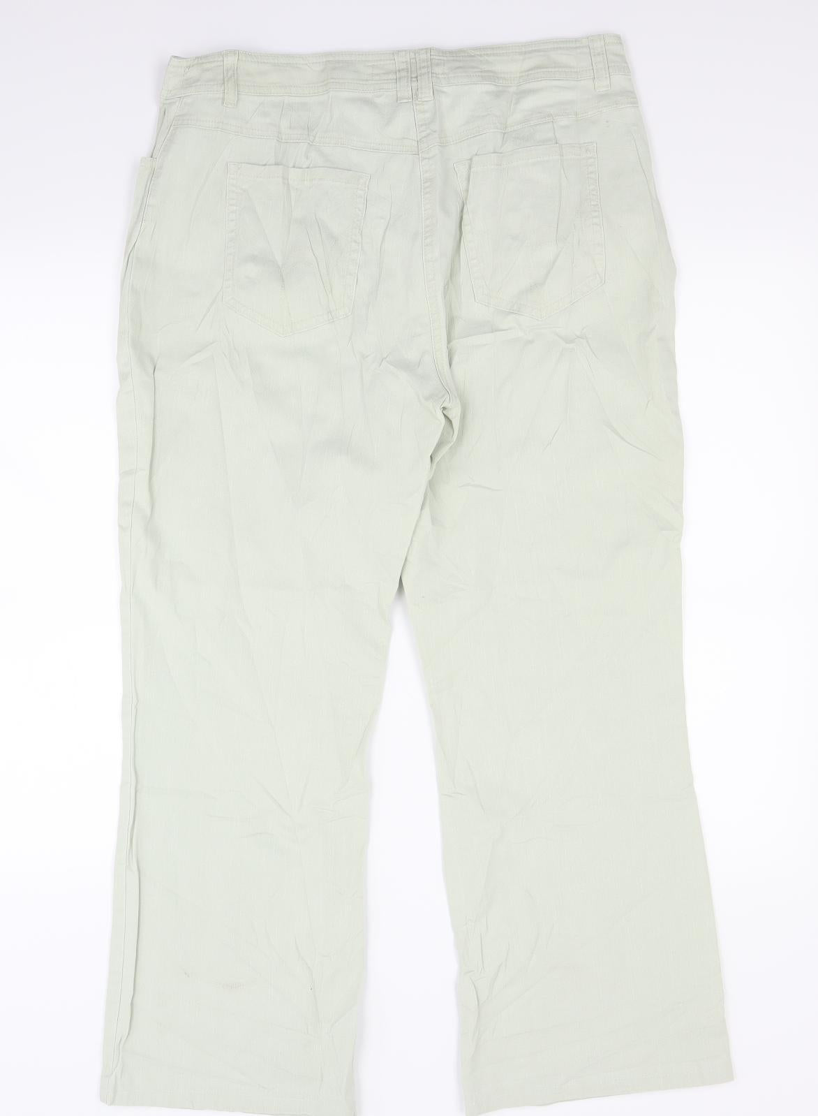 peruna Womens Green  Denim Straight Jeans Size 14 L28 in