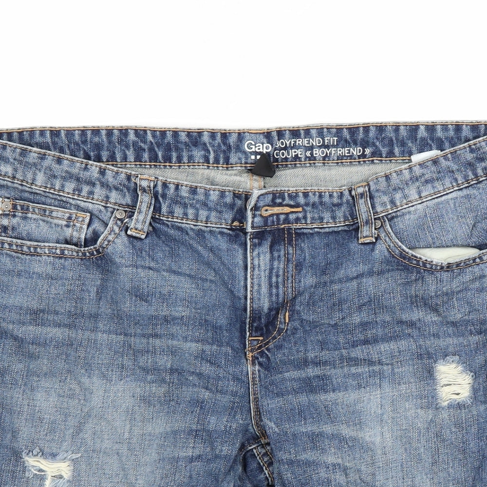 Gap Womens Blue  Denim Boyfriend Shorts Size 14