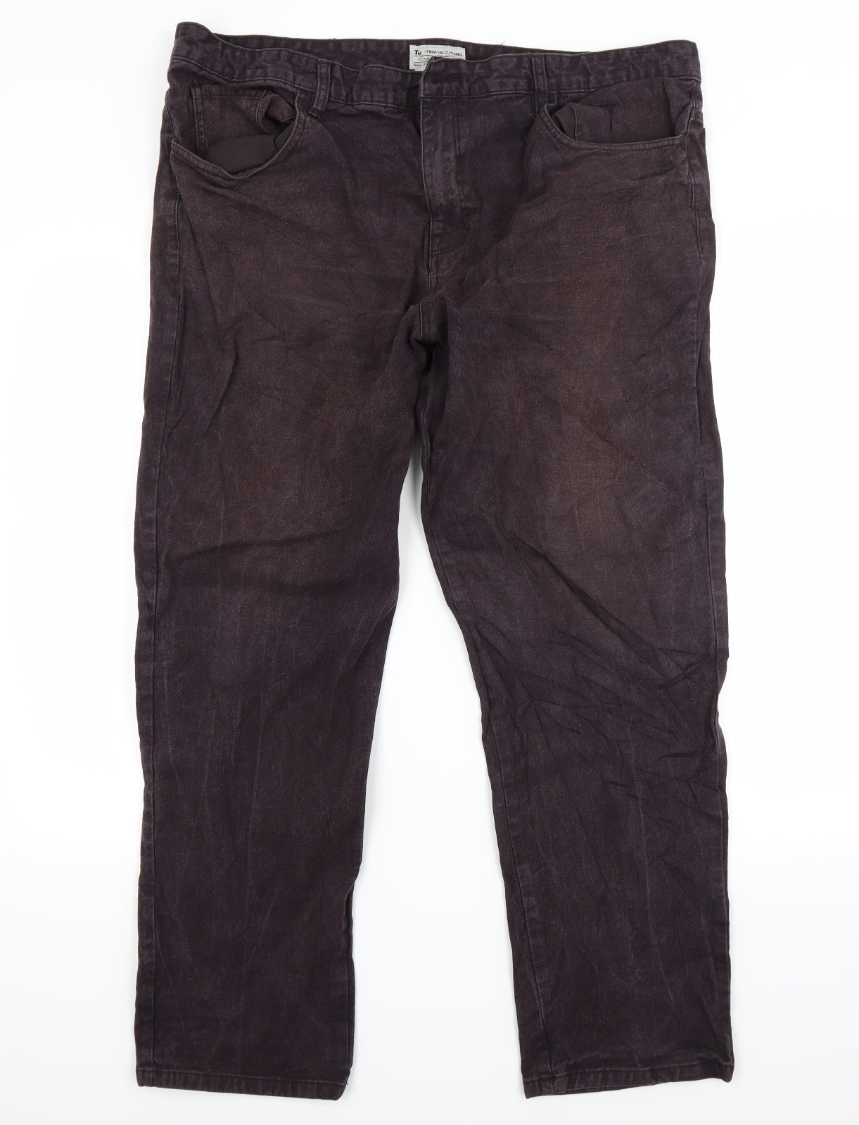 TU Mens Brown  Denim Straight Jeans Size 40 L30 in