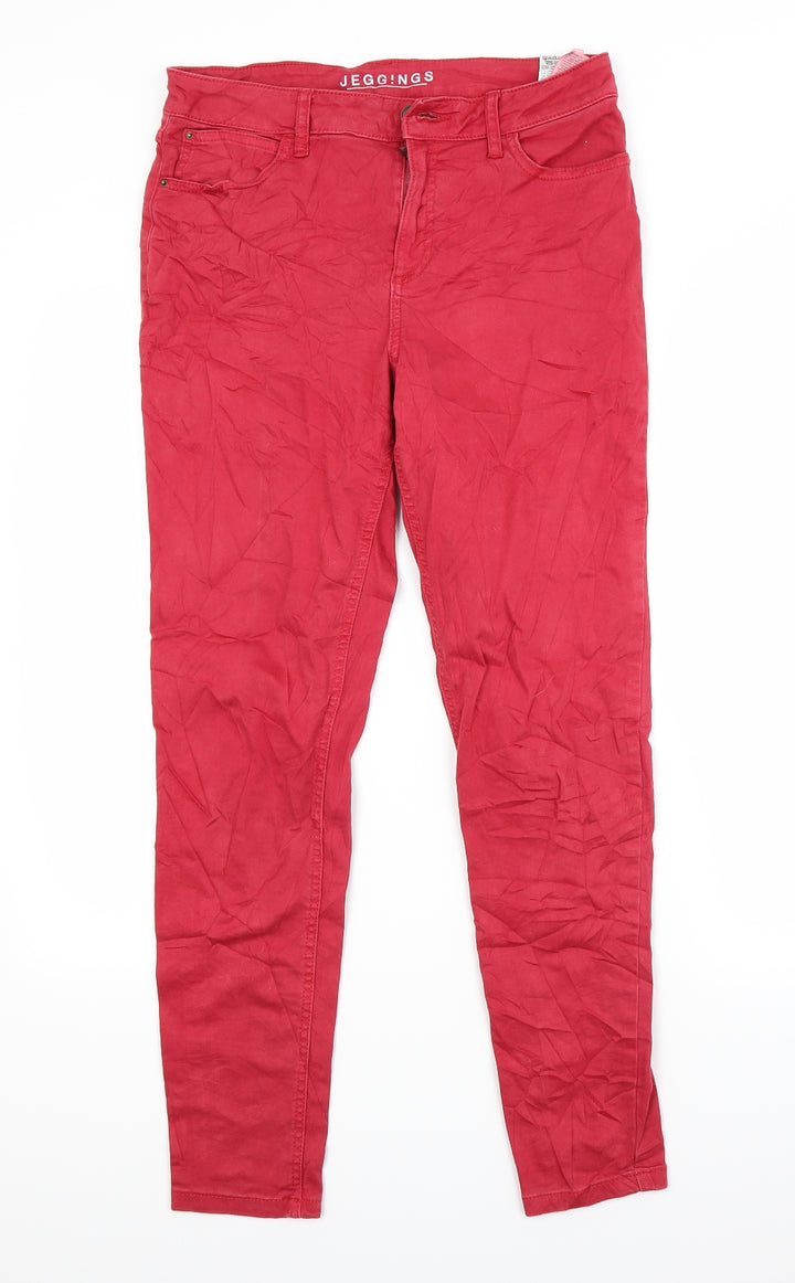 Marks and Spencer Womens Red  Denim Flared Jeans Size 10 L28 in