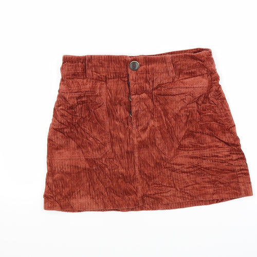 trf Womens Brown  Corduroy Mini Skirt Size M