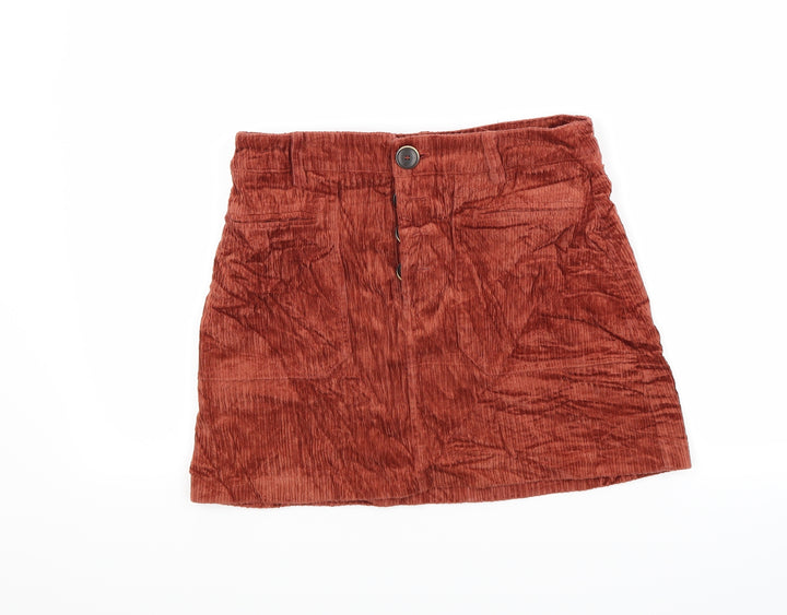 trf Womens Brown  Corduroy Mini Skirt Size M