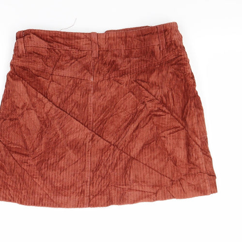 trf Womens Brown  Corduroy Mini Skirt Size M