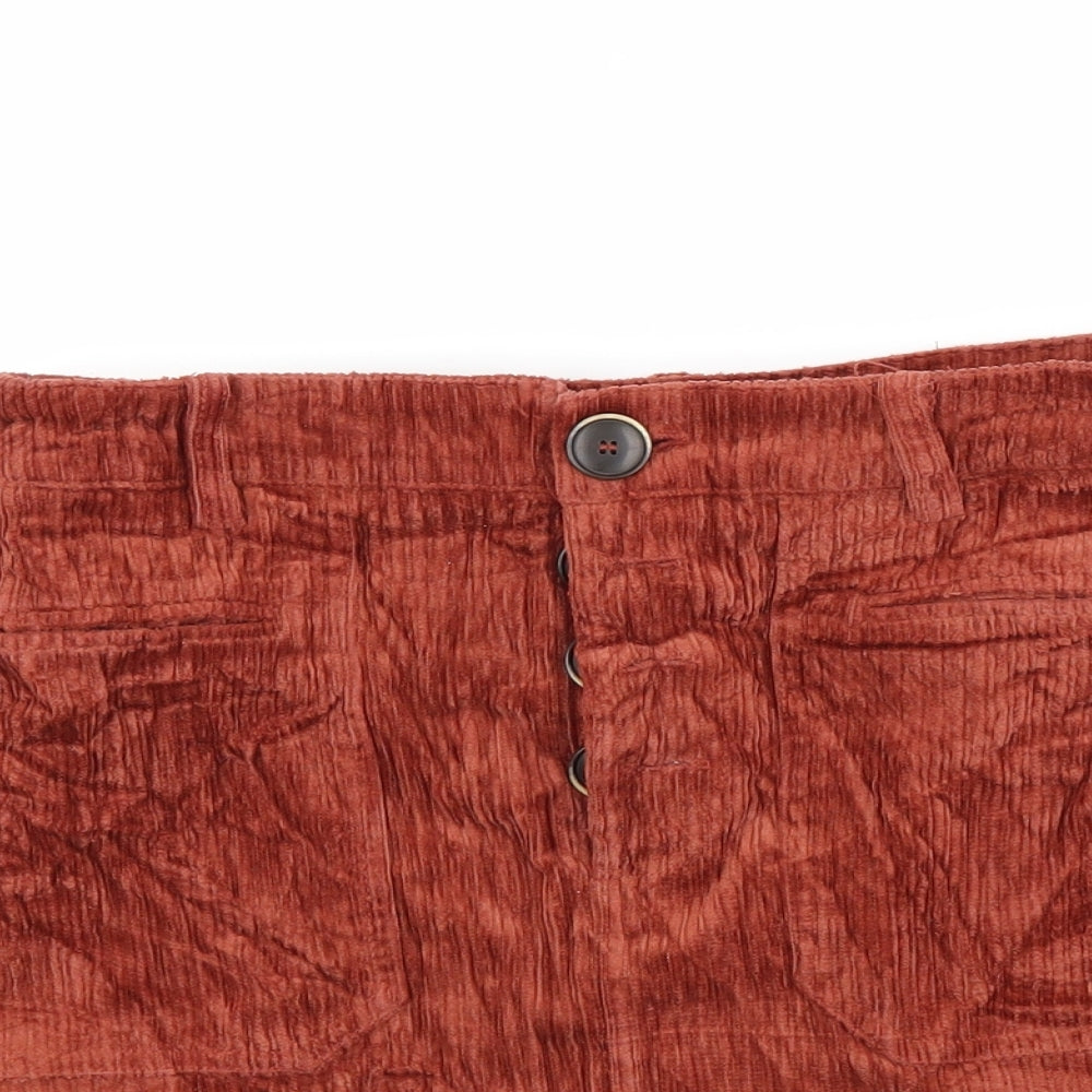 trf Womens Brown  Corduroy Mini Skirt Size M