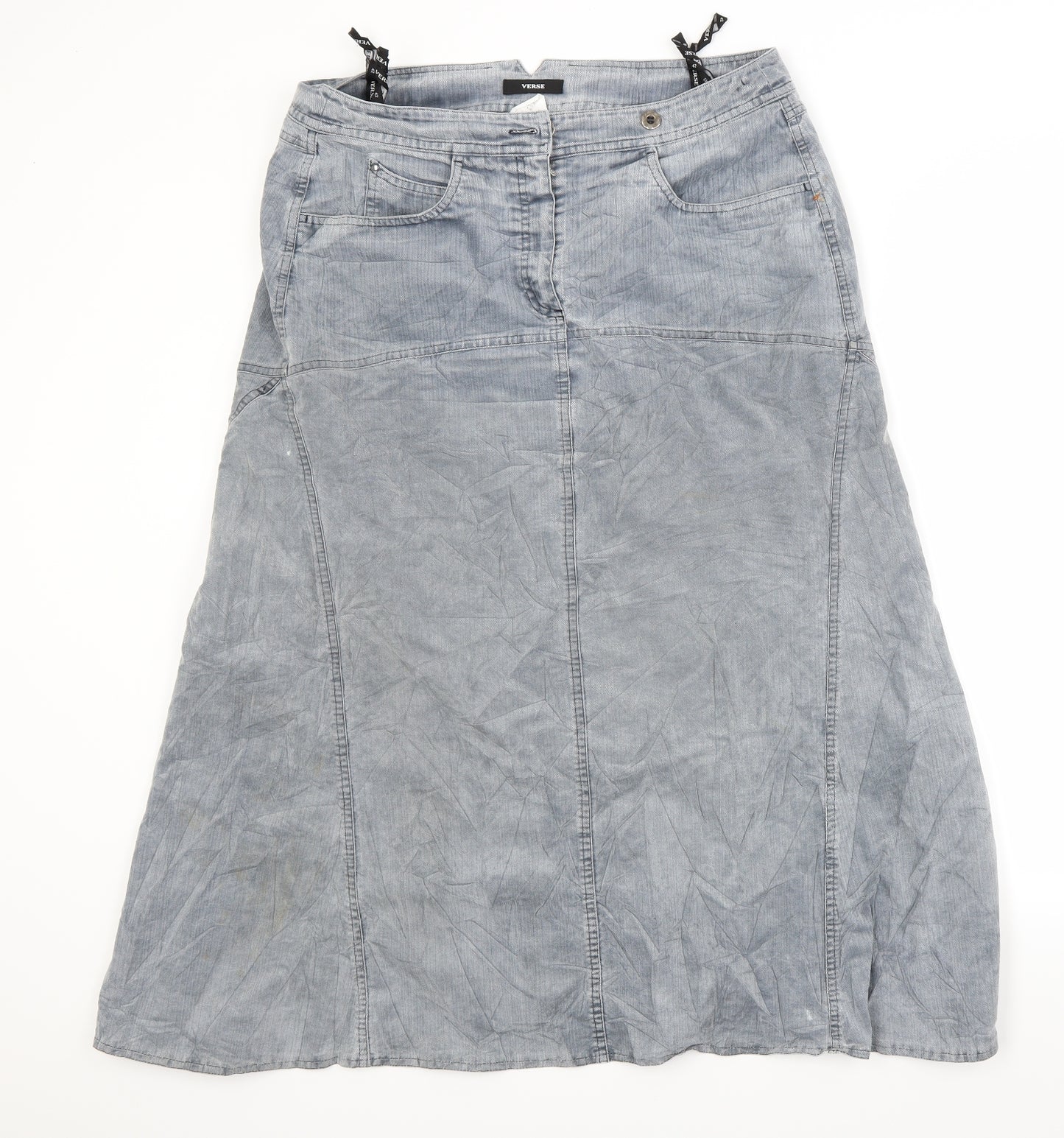 verse Womens Grey  Denim A-Line Skirt Size 14