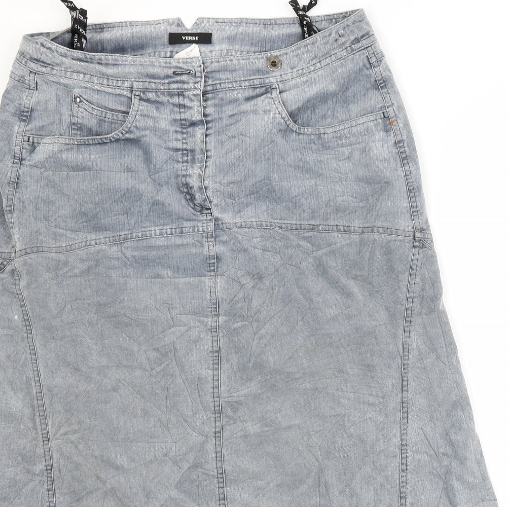 verse Womens Grey  Denim A-Line Skirt Size 14
