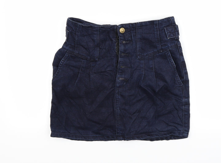 Topshop Womens Blue  Denim Mini Skirt Size 8