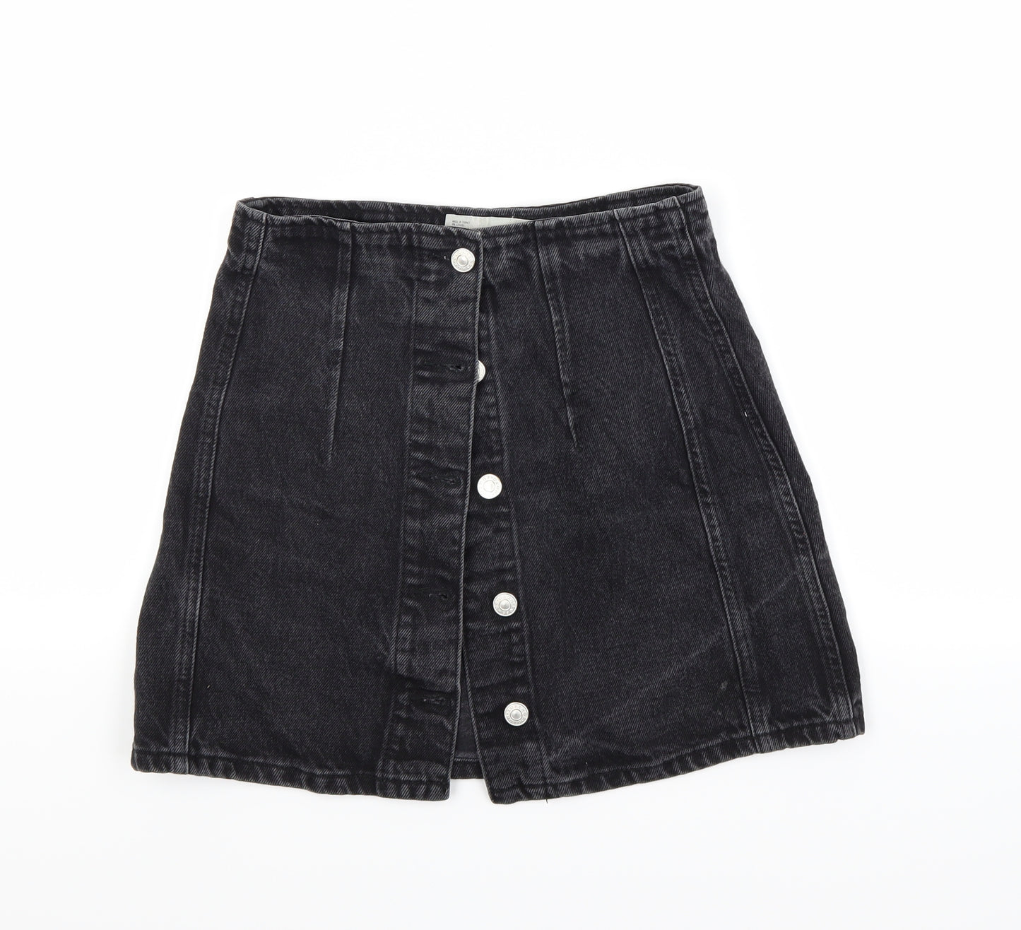 Topshop Womens Black  Denim Mini Skirt Size 8