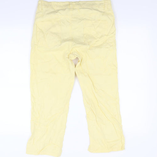 Peacocks Womens Yellow  Denim Capri Jeans Size 12 L24 in