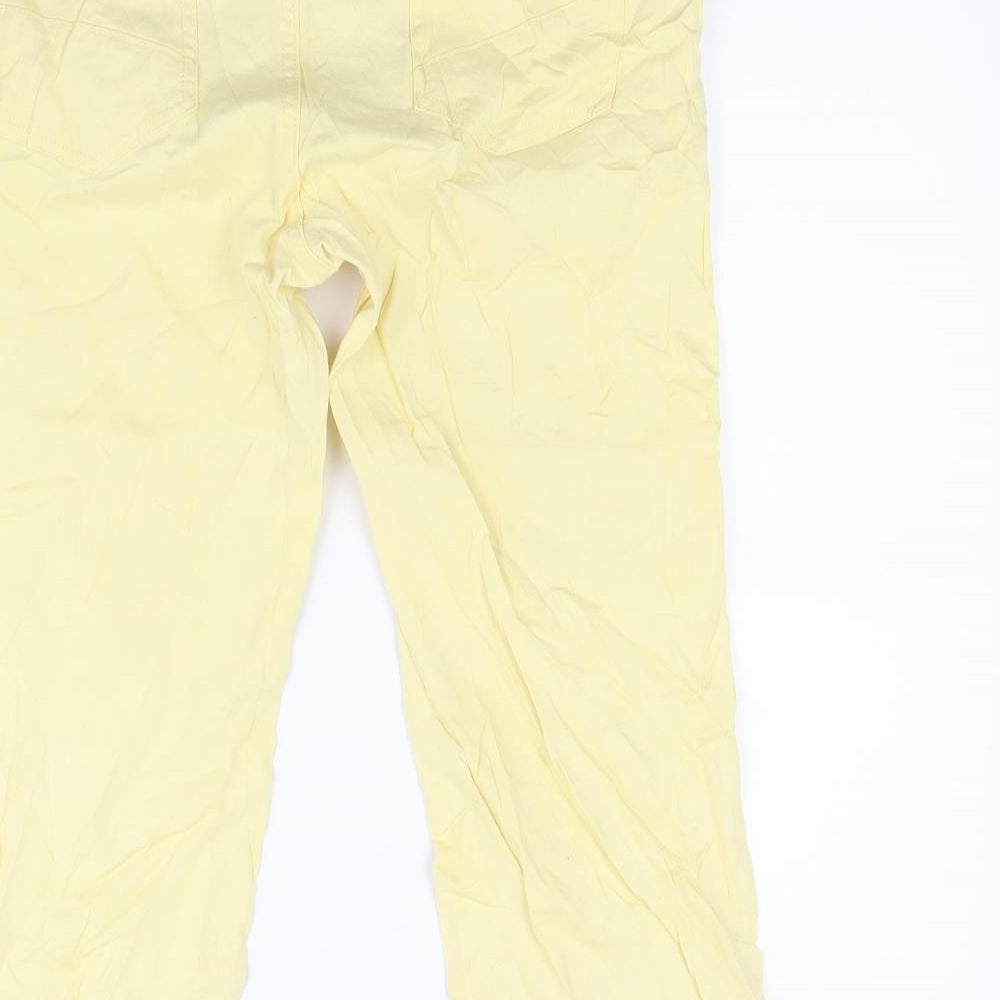 Peacocks Womens Yellow  Denim Capri Jeans Size 12 L24 in