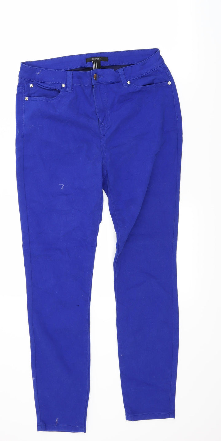 FOREVER 21 Womens Blue Denim Skinny Jeans Size 10 L27 in