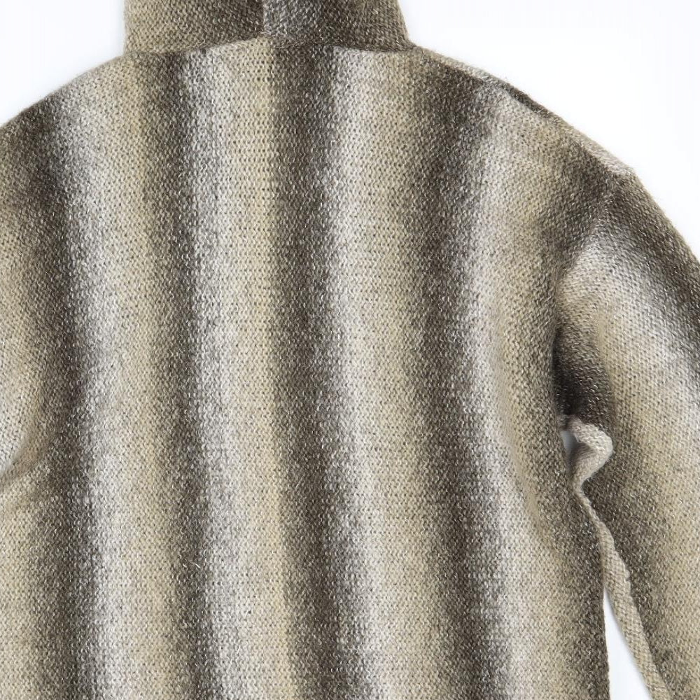 Urban Outfitters Mens Brown Striped  Pullover Hoodie Size L