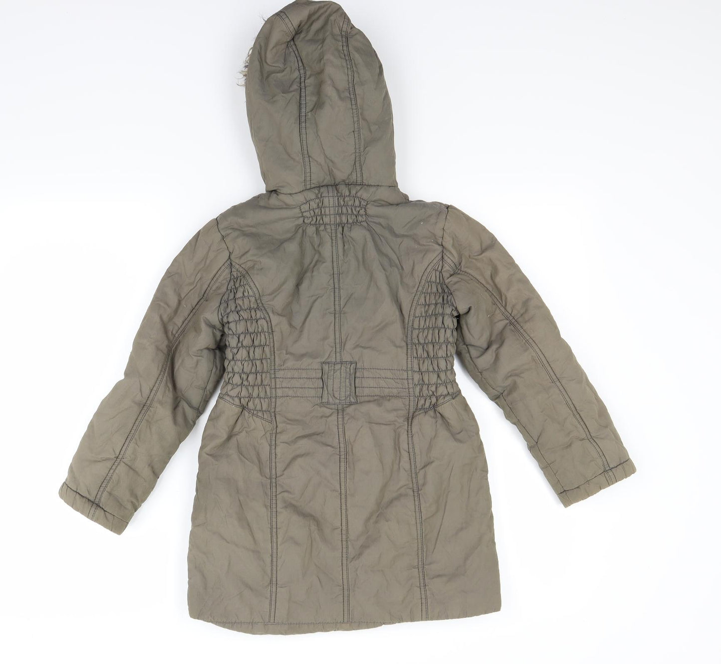 George Girls Green   Parka Coat Size 7-8 Years