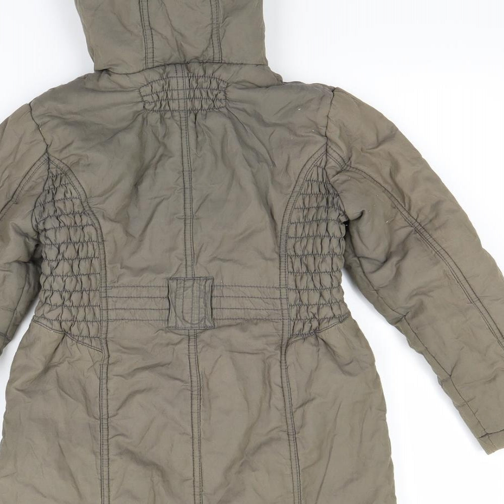 George Girls Green   Parka Coat Size 7-8 Years