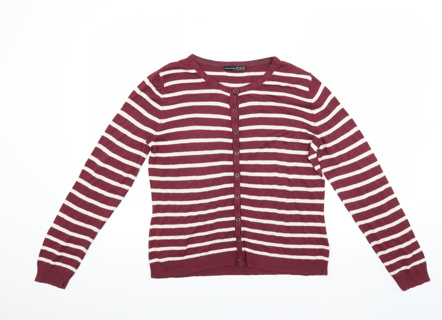 Atmosphere Womens Red Striped  Cardigan Jumper Size 16