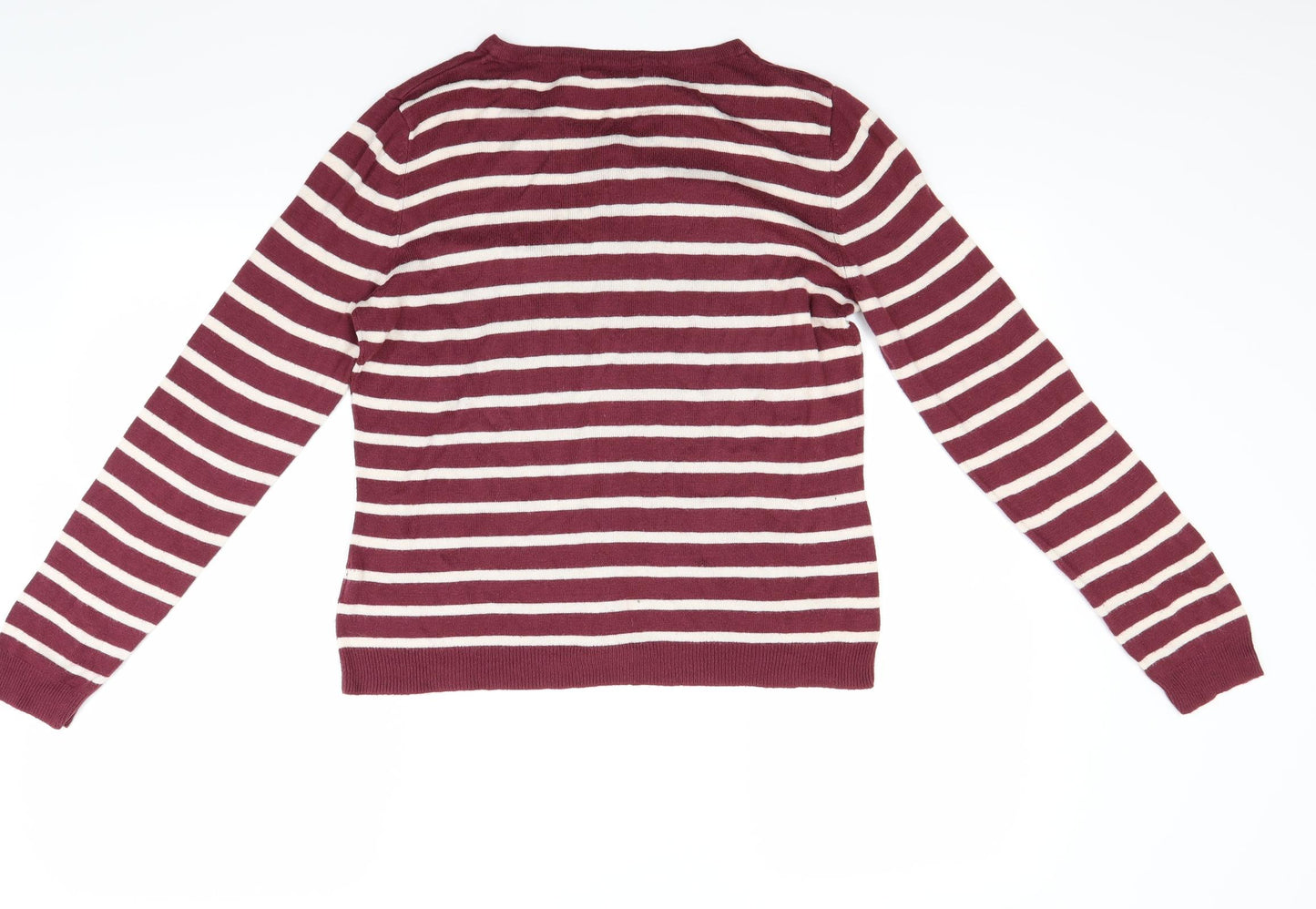 Atmosphere Womens Red Striped  Cardigan Jumper Size 16