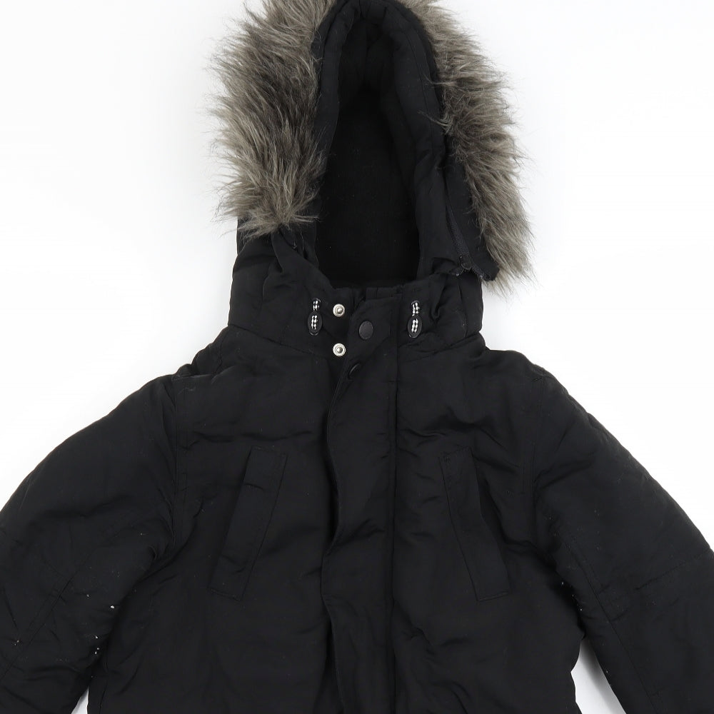 Blue Zoo Boys Black   Parka Coat Size 11-12 Years